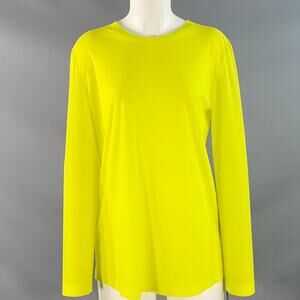 NORMA KAMALI Size S Yellow Neon Polyester Crew Neck Casual Top